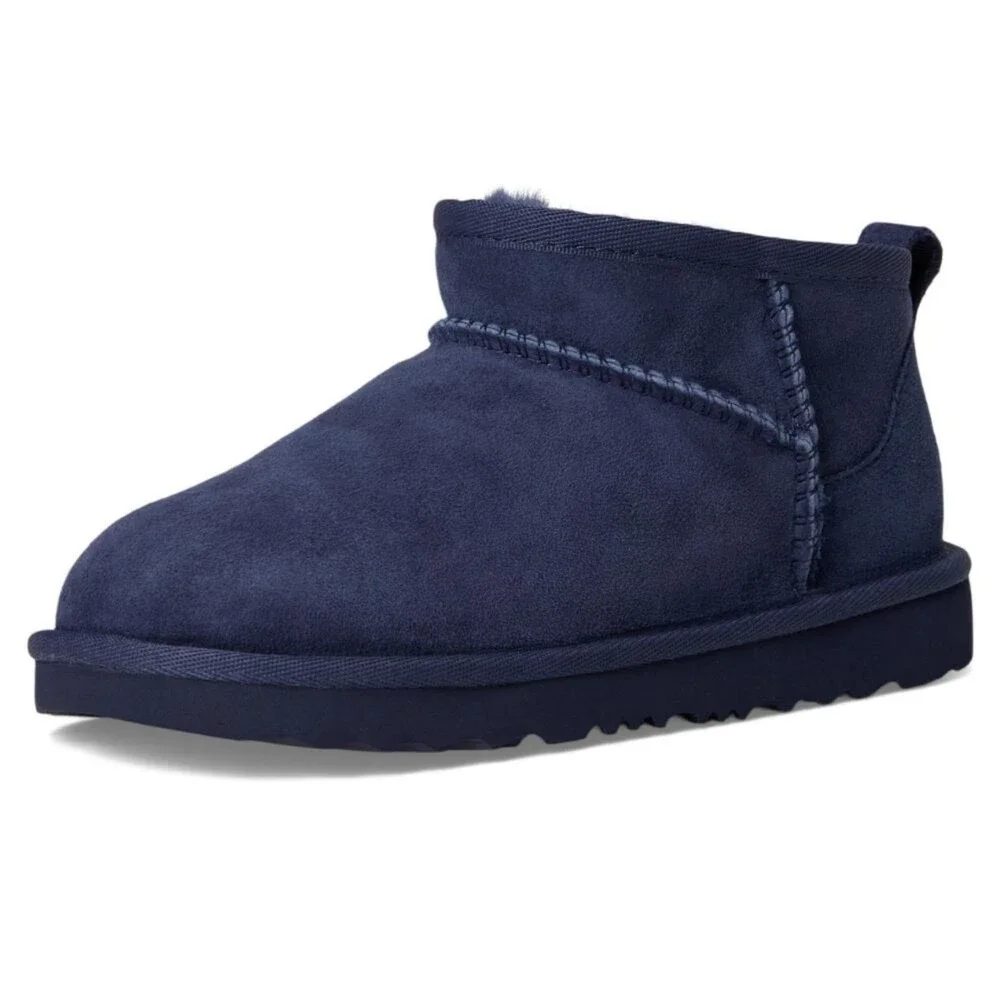 UGG Classic Ultra Mini Boots Toddler 7 M Navy Blue Sheepskin Round Toe ZOGG3619